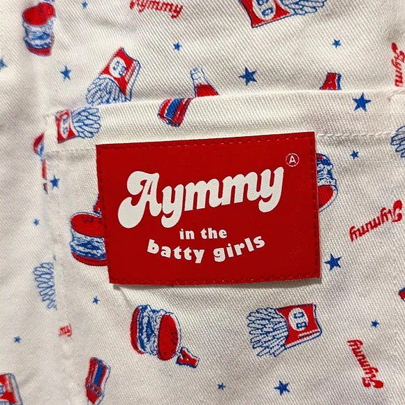 *RARE* AYMMY IN THE BATTY GIRLS JUNK PATTERNED OVERALLS - US S - Picture 5 of 6